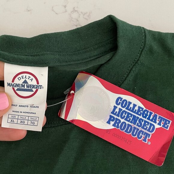 North Dakota State University Bison SS CNeck Cotton T Shirt Green Yel Sz XL NWT - Picture 6 of 10